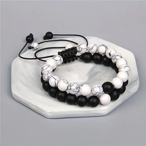 2 Pieces Couple Retro Fashionable Adjustable Beaded Jewelry Accessories for Men, Retro Style