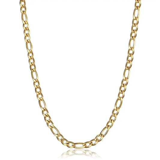 Fashion 3mm Stainless Steel Necklace Choker for Men Women Figaro Link Chain Gold Color Simple Jewelry Accessories