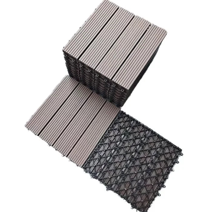 Small Balcony Outdoor Interlocking Deck Tiles Compact Size DIY Install Waterproof Anti-Slip for Urban Apartments