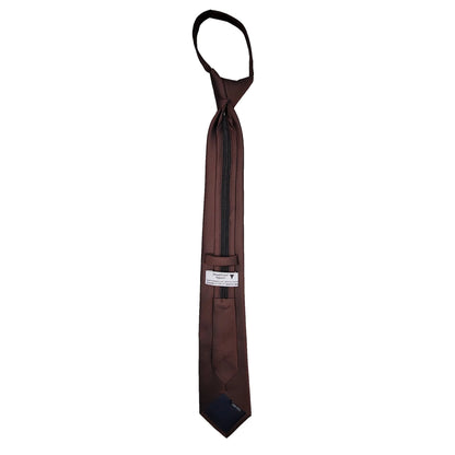 TD Solid Color Zipper Tie Elegant Accessories for Men