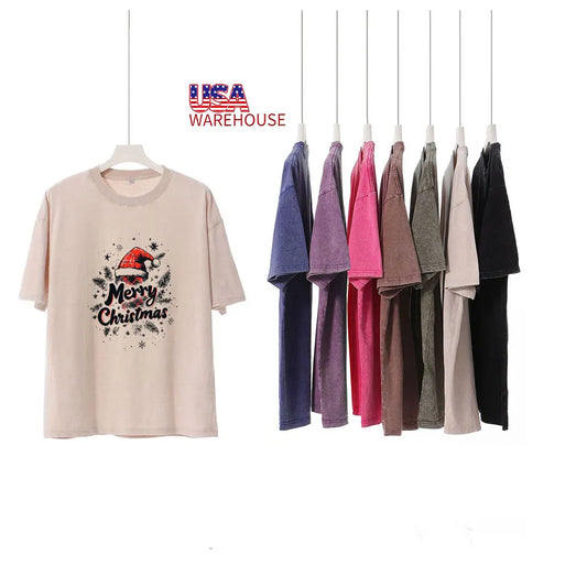 USA Custom Boxy Oversized Camisetas De Hombre Men's T-shirts Distressed Vintage Acid Wash t Shirt  for Men Vintage