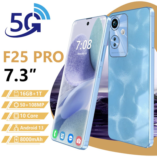F25 PRO 5G Android 13.0 Smartphone 16G+1TB Mobilephone 7.3 Inch P50 Pro Mobile Phones