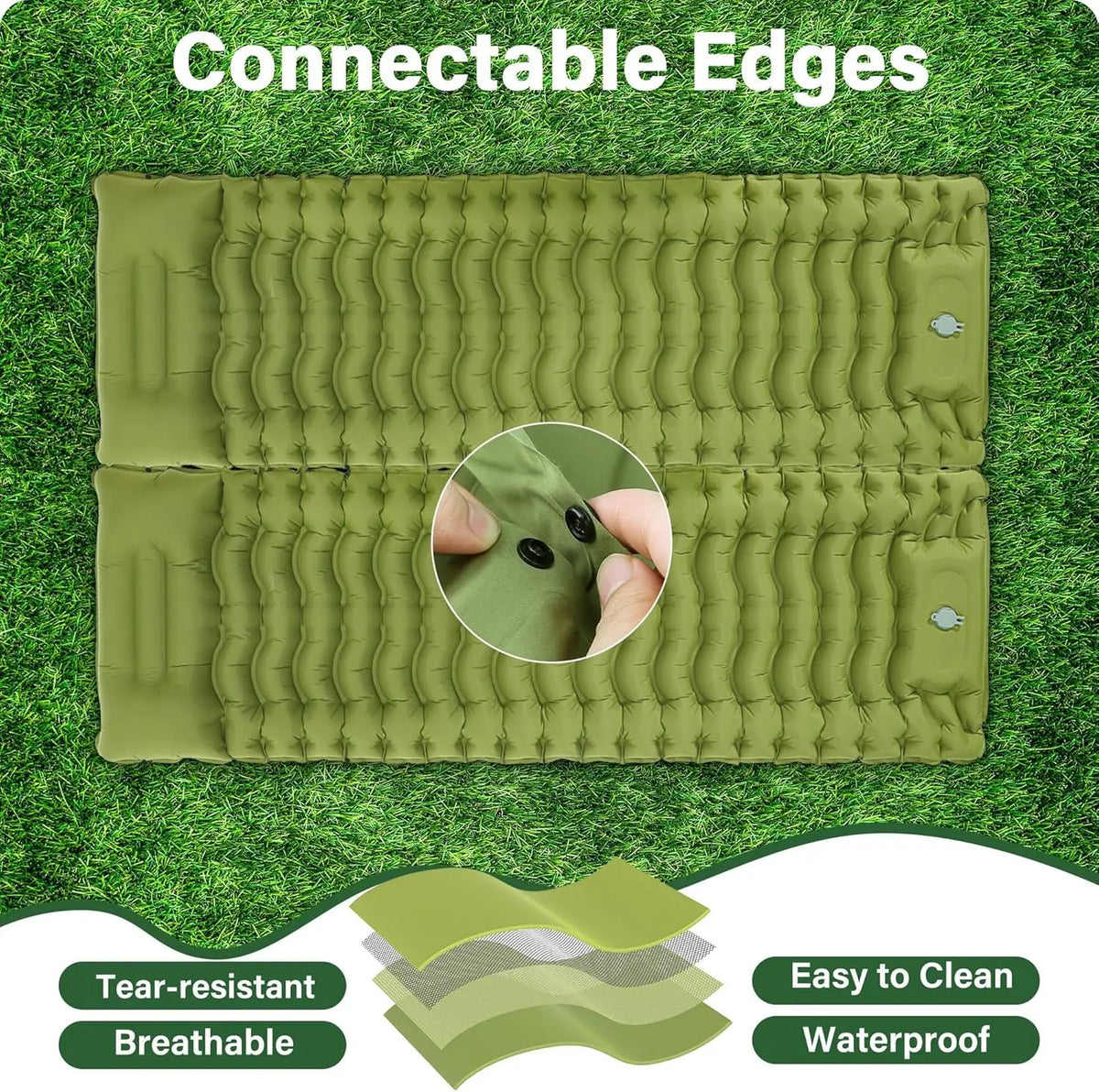 Compact Lightweight Air Mattress Automatic Inflatable Pump Waterproof Soft Camp Sleep Pad Logo Customized for Adult Hiking