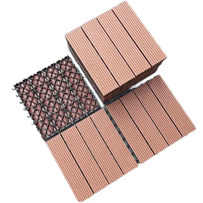 Small Balcony Outdoor Interlocking Deck Tiles Compact Size DIY Install Waterproof Anti-Slip for Urban Apartments