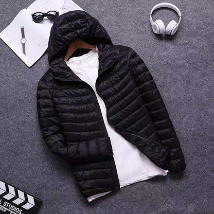 Cotton Outwear Men's Export Men's Lightweight Feather Cotton Outwear Winter Slim Hooded Stand Collar Pure Color Warm Vest Jacket for Men