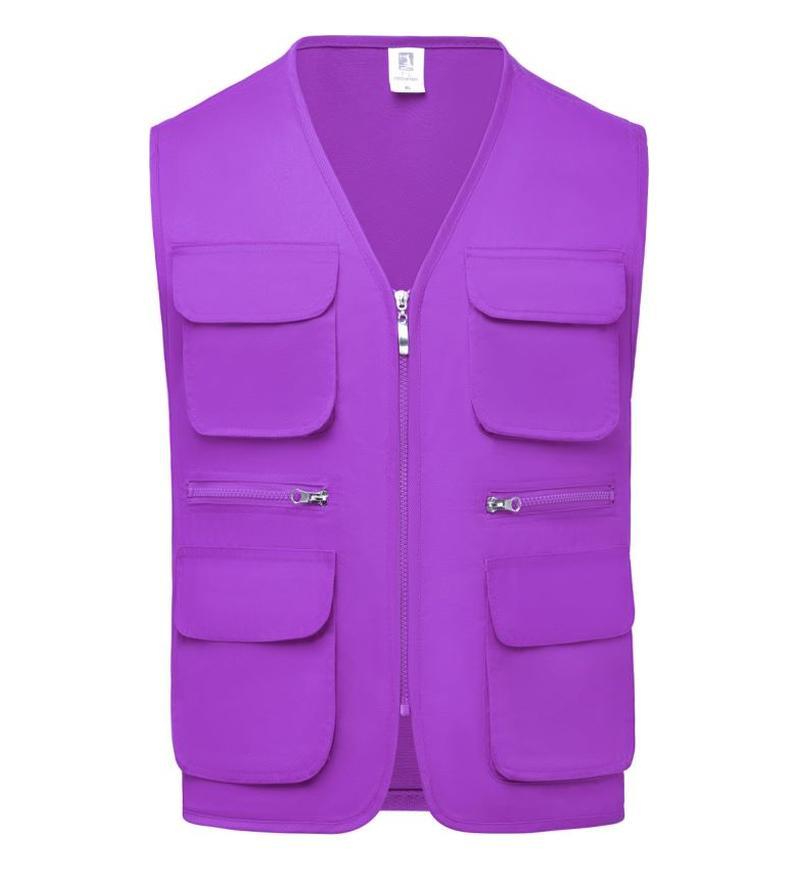 Multi-pocket V-neck overalls waistcoat customized volunteer vest printing travel photography advertising tooling logo