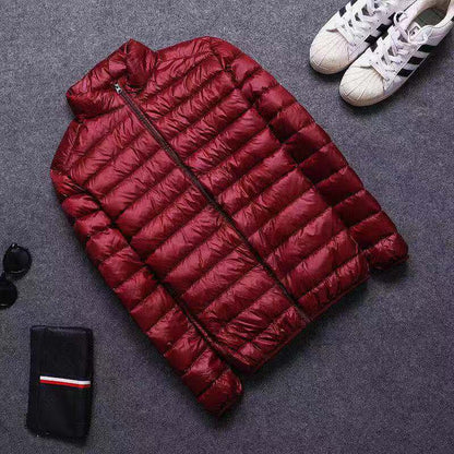 Cotton Outwear Men's Export Men's Lightweight Feather Cotton Outwear Winter Slim Hooded Stand Collar Pure Color Warm Vest Jacket for Men