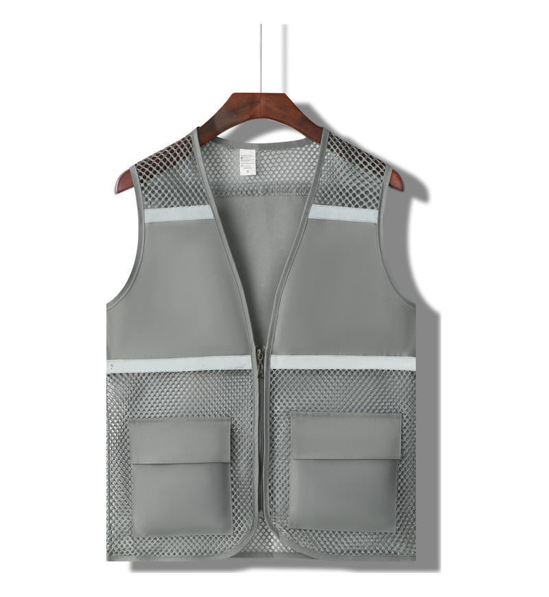 Multi-pocket V-neck overalls waistcoat customized volunteer vest printing travel photography advertising tooling logo