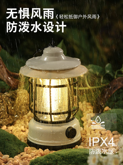Outdoor Camping Lamp Home Atmosphere Camping Lamp Super Long Endurance Portable Horse Lamp Multifunctional Charging Retro Tent Lamp
