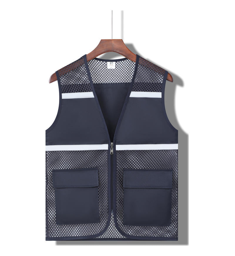 Multi-pocket V-neck overalls waistcoat customized volunteer vest printing travel photography advertising tooling logo