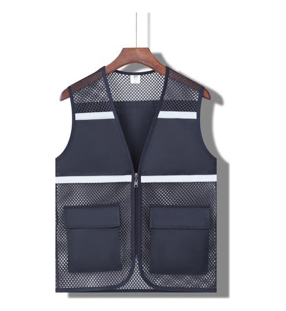 Multi-pocket V-neck overalls waistcoat customized volunteer vest printing travel photography advertising tooling logo