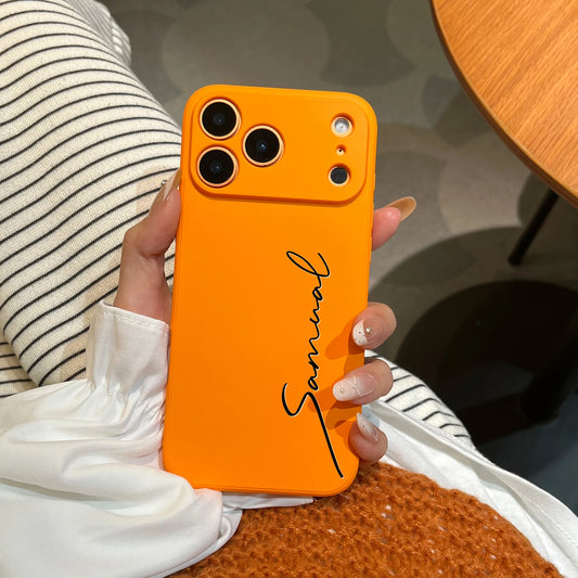 Personalized Custom Letters Name Colorful Soft Liquid Silica Gel Phone Case For iPhone 11 12 13 14 15 16 17 Pro Max 17Air Plus