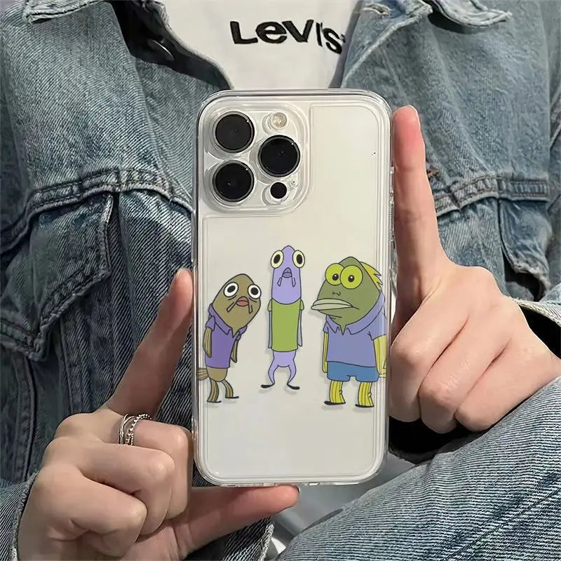 Passer-by Fish Clear Mobile Phone Case For iPhone 17 16 15 11 12 14 13 Pro Max Mini XS XSM XR 7 8 Plus SE4 17E Cute Cover Fundas
