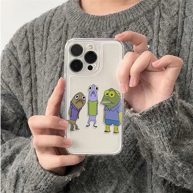 Passer-by Fish Clear Mobile Phone Case For iPhone 17 16 15 11 12 14 13 Pro Max Mini XS XSM XR 7 8 Plus SE4 17E Cute Cover Fundas