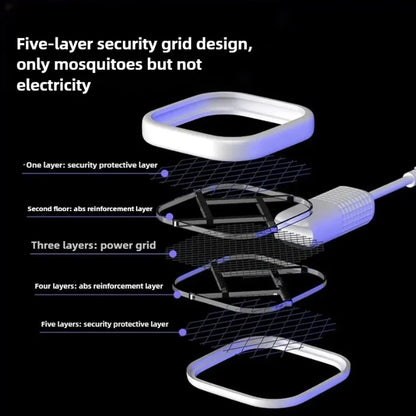USB Mosquito Swatter Trap Electric Shock Mini Fly Bug Zapper UV Light Portable Insect Racket for Bedroom Pest Control