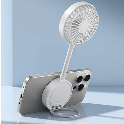 Portable Magnetic Small Fan, Mini Folding Fan, Suitable for iPhone and Magnetic Phones and Magnetic Phone Cases