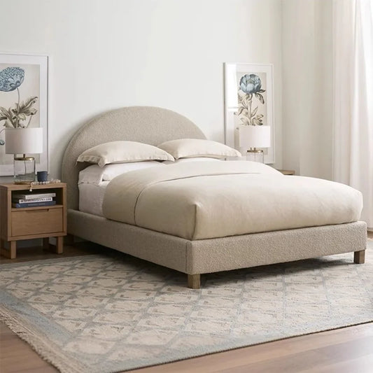 Bedroom Minimalist Beds Luxury Fancy Queen Size Frame Bed Nightstands Upholstered Letto Matrimoniale Furniture Accessories