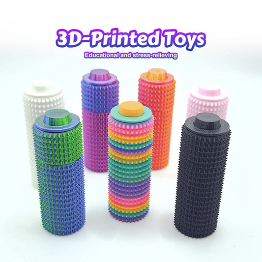 Sensory Roller Fidget Toy Clicker Tactile Spikes for Anxiety Stress Relief Pain Stimming Autism Over Stimulation with Lanyard