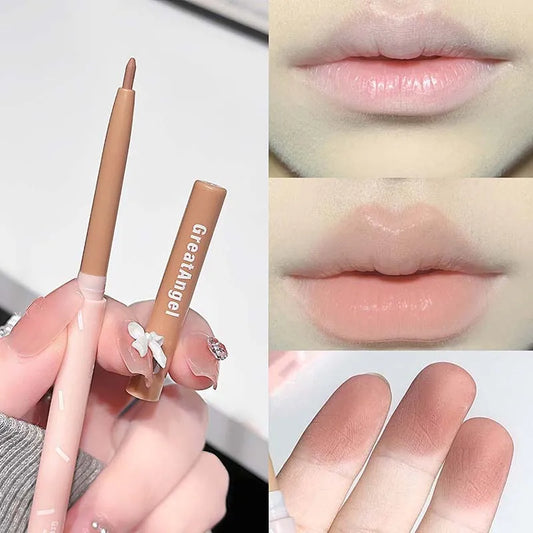 Korean Lip Liner Waterproof Matte Lip Liner Pencil Non-stick Cup Smooth Lip Contour Pen Nude Pink Brown Lip Makeup For Women