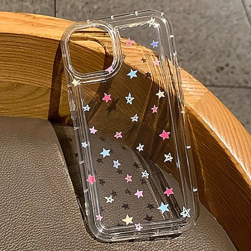 Small Flower Stars Soft Case For iPhone 18 17 16 16e 14 13 12 Mini 11 15 Pro Max X XR XS 13Pro 17 Air Anti-drop Cover Funda