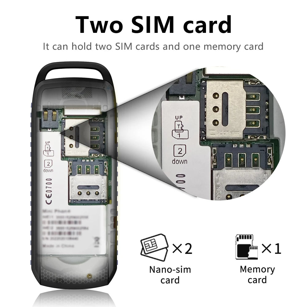 SERVO Mini Mobile Phone 2 SIM Cards Magic Voice Bluetooth Dialing Blacklist Low Radiation Smallest Button Cellphones Four Colors