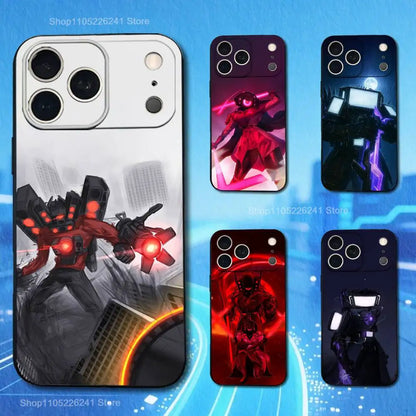 S-Skibidi T-Toilet M-Mobile For iPhone 13,17,11,12,16,14,15,Plus,Pro Max,XS,X,XR,SE,Mini,8,7,Soft Silicone Black Phone Case