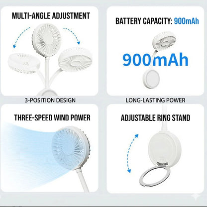 Portable Magnetic Small Fan, Mini Folding Fan, Suitable for iPhone and Magnetic Phones and Magnetic Phone Cases