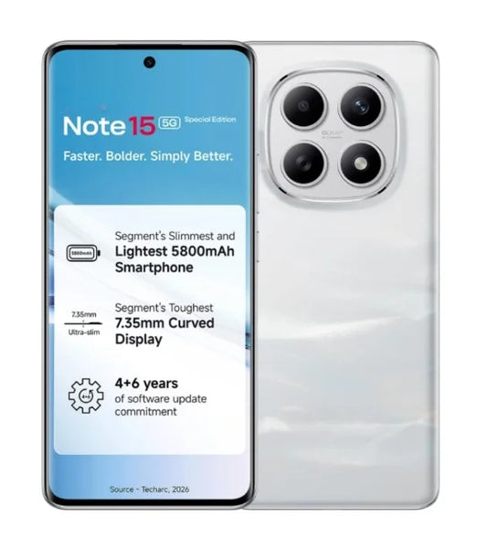 Smartphone Note 15 SE 5G Frosted White 8GB RAM 256GB 5800mAh Battery
