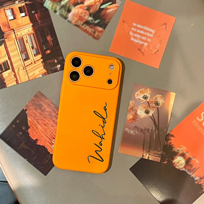Personalized Custom Letters Name Colorful Soft Liquid Silica Gel Phone Case For iPhone 11 12 13 14 15 16 17 Pro Max 17Air Plus