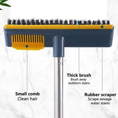 Floor Cleaning Brush Bathroom Windows Wall Tile Wiper Brush Long Handle 2 in 1 Scrubber Brush Floor Srubber Shower Cleaning Tool