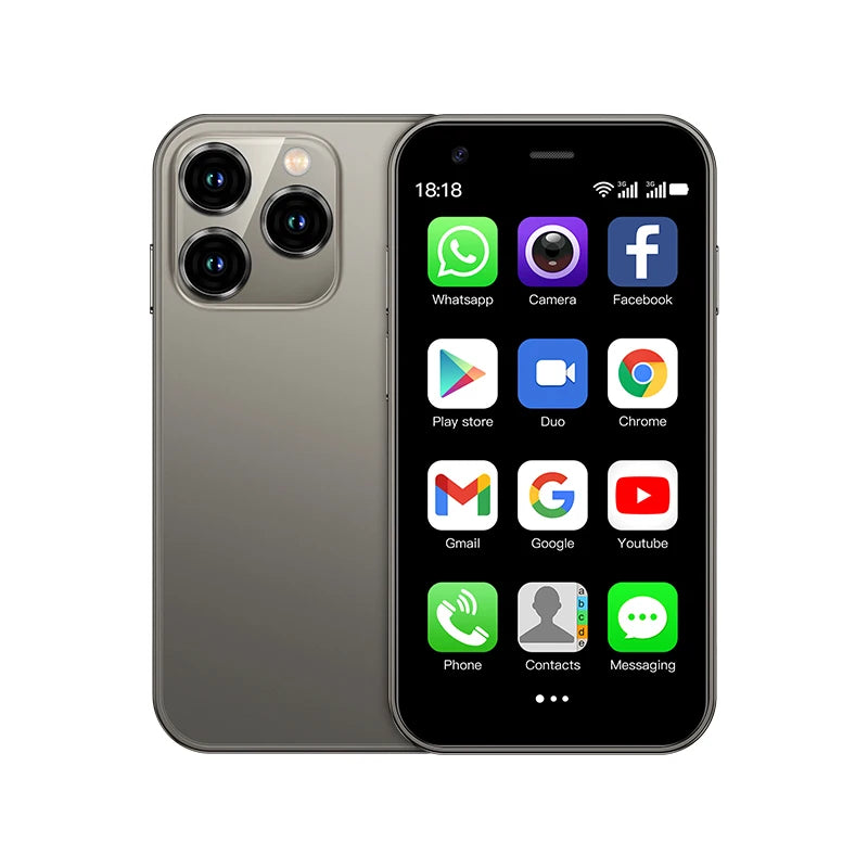 SOYES XS15 Mini Smartphone 3.0" Display Android 8.1 Dual SIM Standby 2GB RAM 16GB ROM  3G Network Backup Gift Small Phone