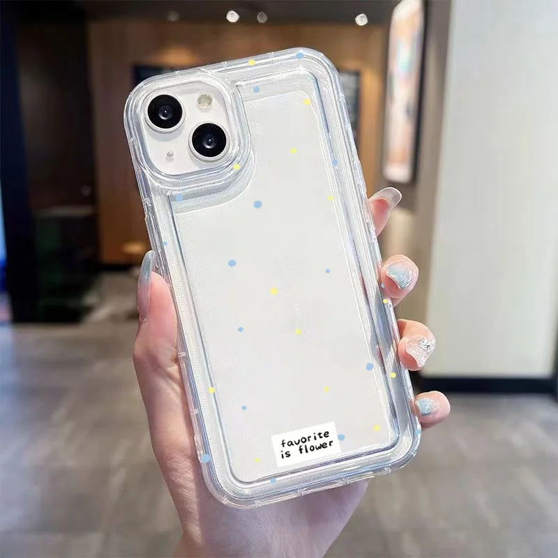 Small Flower Stars Soft Case For iPhone 18 17 16 16e 14 13 12 Mini 11 15 Pro Max X XR XS 13Pro 17 Air Anti-drop Cover Funda