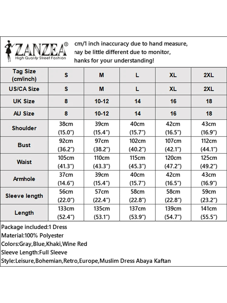 ZANZEA Modest Fashion Abaya Robes Woman Muslim Hijabis O-Neck Solid Pleated Eid Long Dresses Loose A-line Vestidos Fall 2025