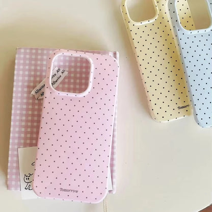 INS Polka Dot Small Fresh Mobile Phone Case for iPhone 17 16 15 14 13 12 Pro Max 11 Ultra Slim Shockproof Cover for iPhone 17Pro