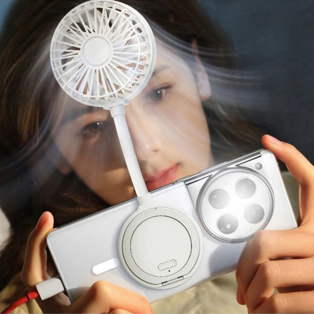 Portable Magnetic Small Fan, Mini Folding Fan, Suitable for iPhone and Magnetic Phones and Magnetic Phone Cases