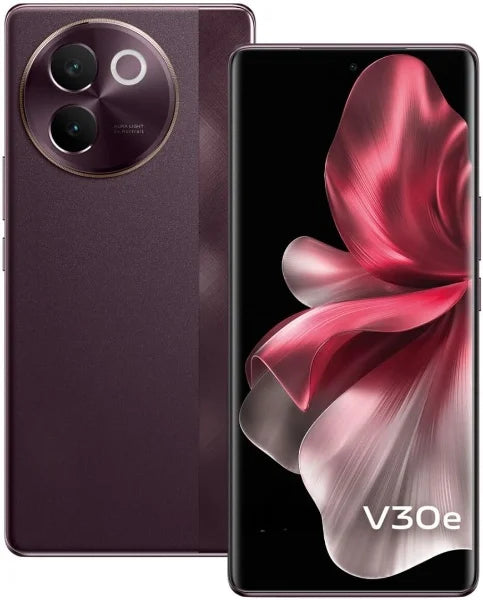 5G Smartphone V30e (Velvet Red 8GB RAM 128GB Storage) with OLED 4K 90Hz Display Android 14 5000-5999mAh Battery