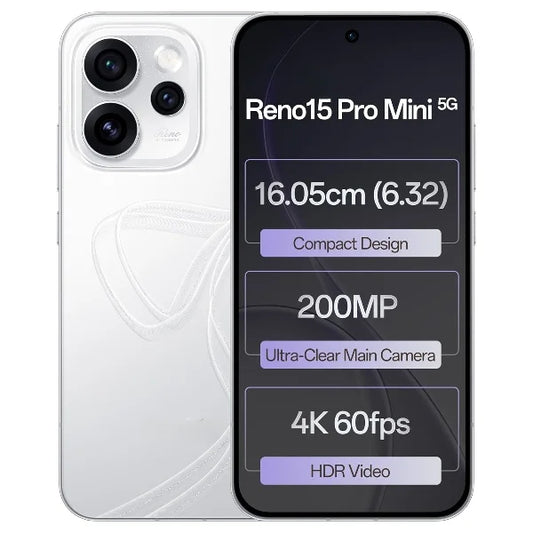 High Performance 15Pro mini 5G (Glacier White, 12GB RAM, 256GB Storage)