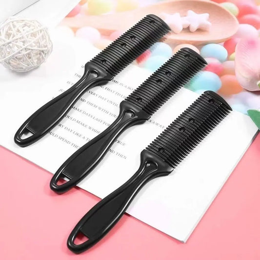Hair Cutting Comb Hair Brushes With Razor Blades Hair Trimmer Cutting Thinning Tool Professional Styling Barber Cutter Accessory