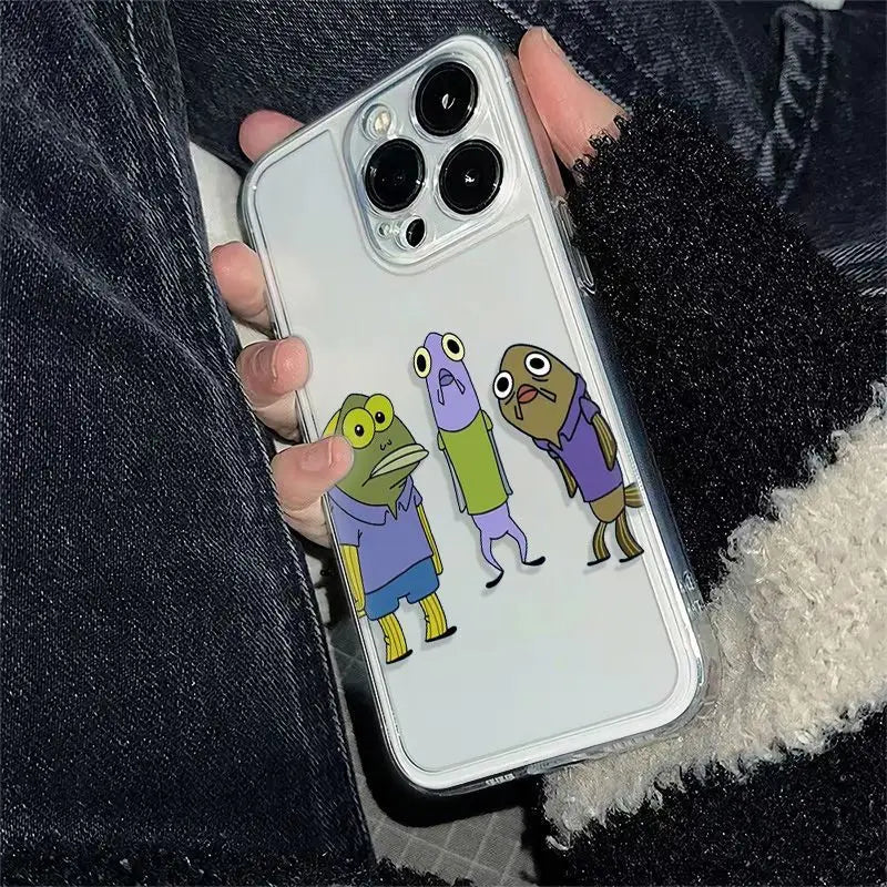 Passer-by Fish Clear Mobile Phone Case For iPhone 17 16 15 11 12 14 13 Pro Max Mini XS XSM XR 7 8 Plus SE4 17E Cute Cover Fundas