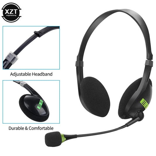 kebidu 3.5mm Noise Cancelling Wired Headphones Microphone Universal USB Headset With Microphone For PC Laptop Computer