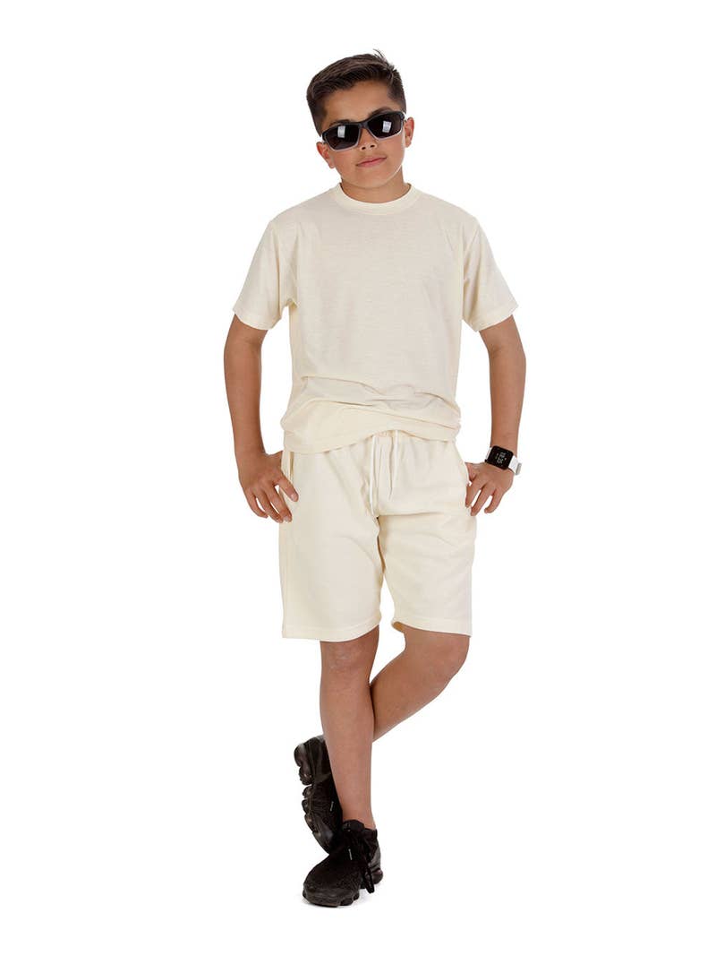 Wholesale Kids Cream T-shirt and Shorts Set