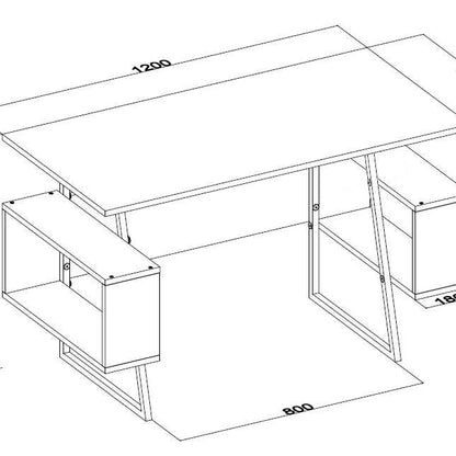 Wholesale P&W Study Desk with Shelves Computer Laptop Desk
