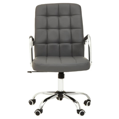 Wholesale Brent Grey Leather Effect And Chrome Home Office Chair
