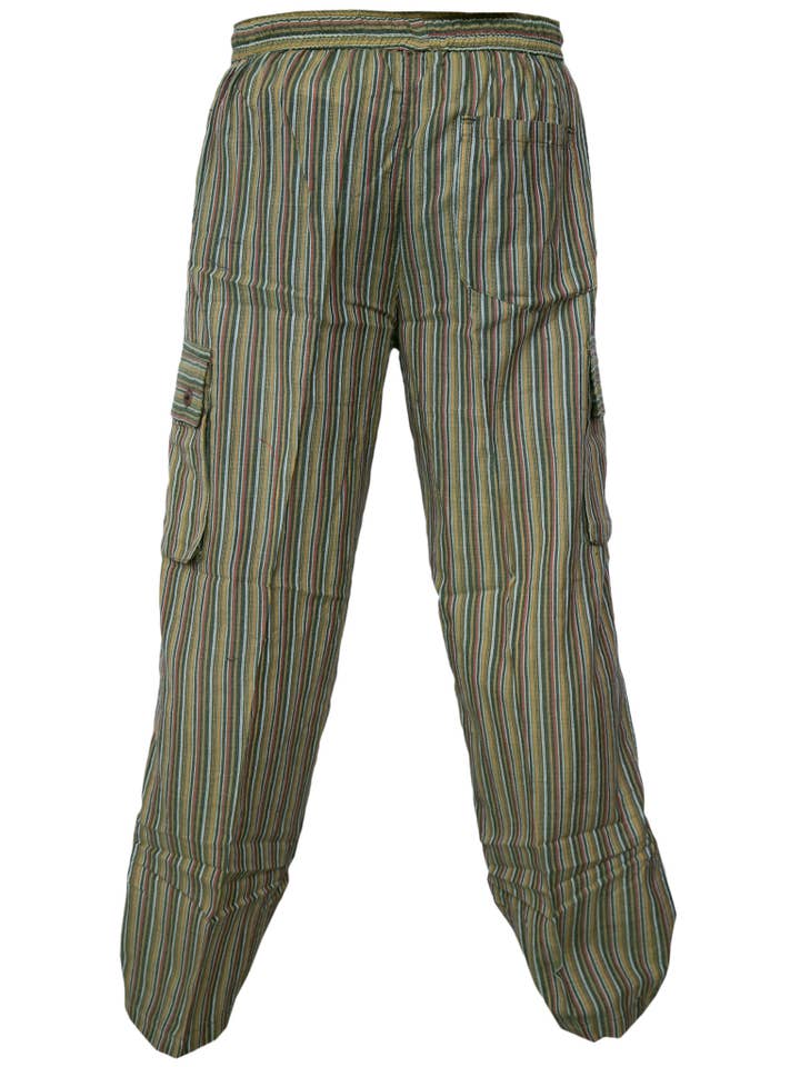 Wholesale Striped Cargo Lounge Cotton Loose Trousers