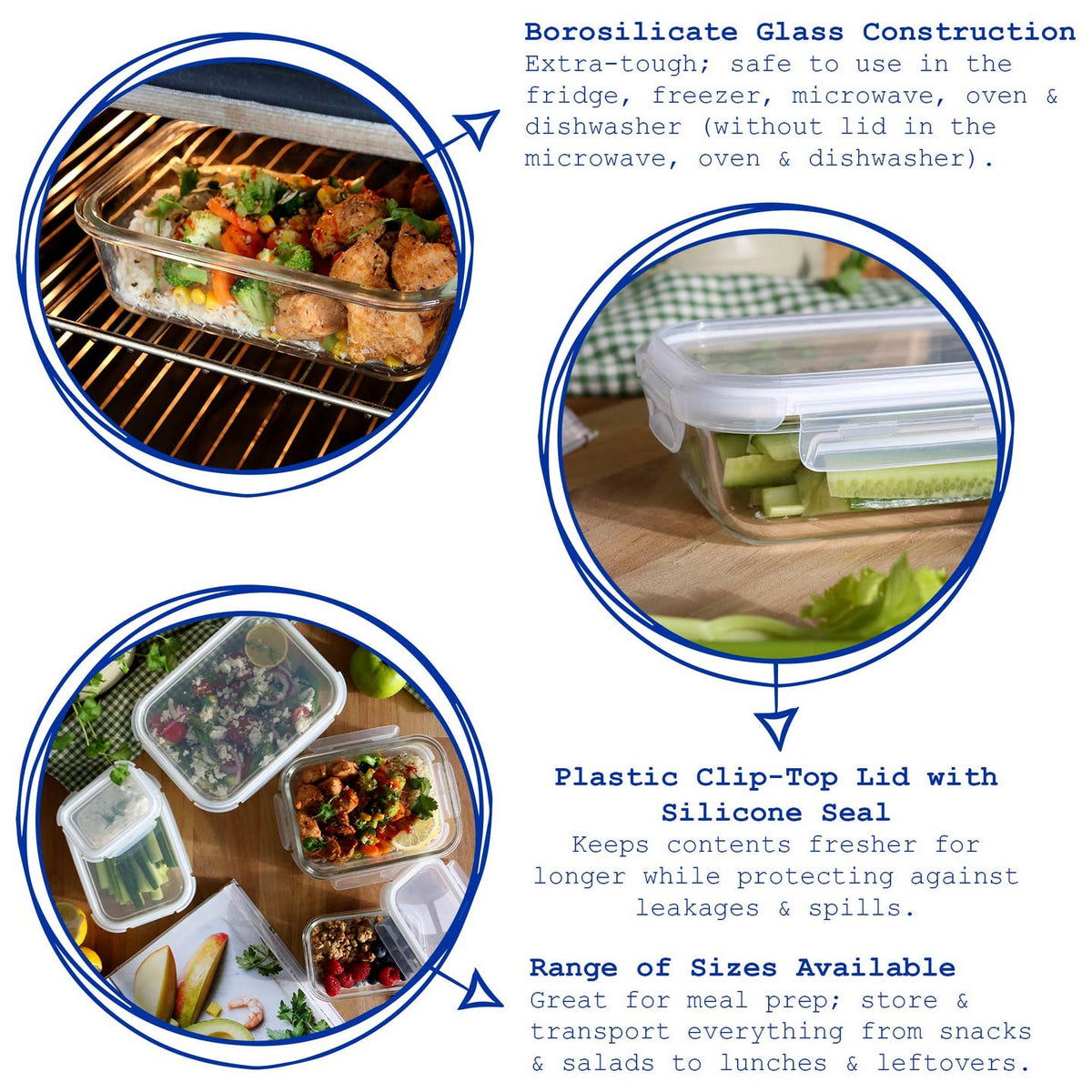 Wholesale 10pc Glass Food Storage Container Set with Lids