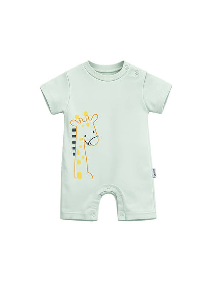 Wholesale Giraffe Print Baby Romper | Soft Cotton Bodysuit 3 Colors