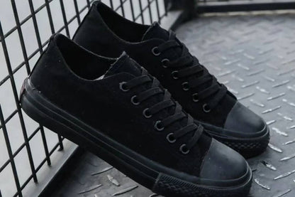 WHOLESALE CANVAS LACE UP FLAT TRAINERS