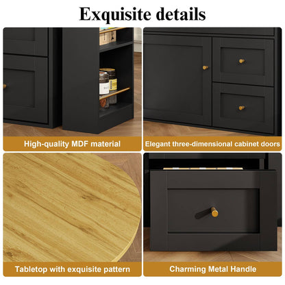 Wholesale Extendable bar table black with storage kitchen cabinet with snack shelf (138-204×39×105cm) MANGROVEPROP